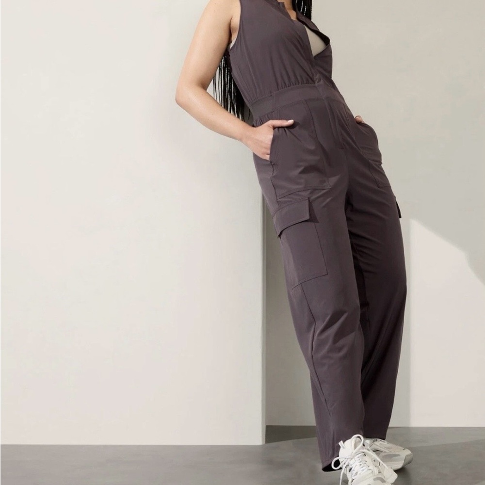 Athleta Brown Sleeveless Utility Jumpsuit - Picture 2 of 9